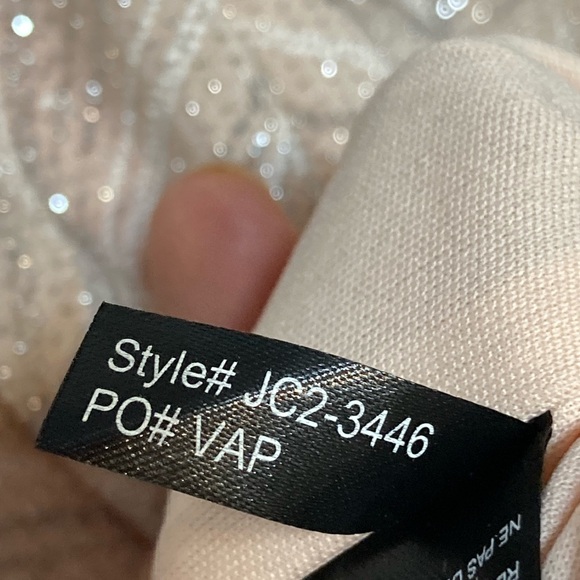 JH EVENINGS FORMAL LIGHT PEACH / PINKISH WITH SILVER METALIC DRESS SIZE 16 NWT - Picture 13 of 15